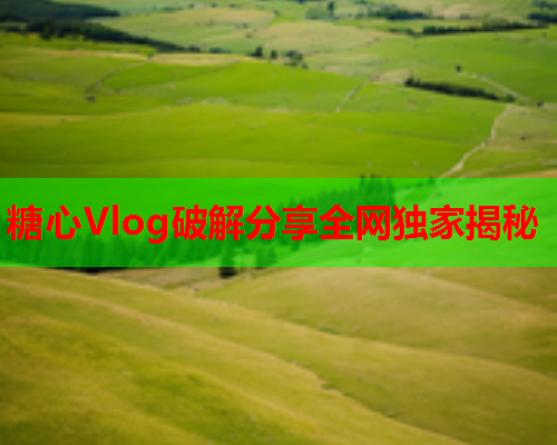 糖心Vlog破解分享全网独家揭秘  第1张 糖心Vlog破解分享全网独家揭秘  第1张
