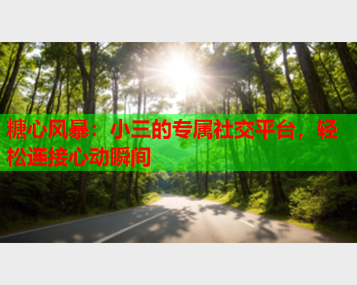 糖心风暴:小三的专属社交平台,轻松连接心动瞬间  第2张 糖心风暴:小三的专属社交平台,轻松连接心动瞬间  第2张